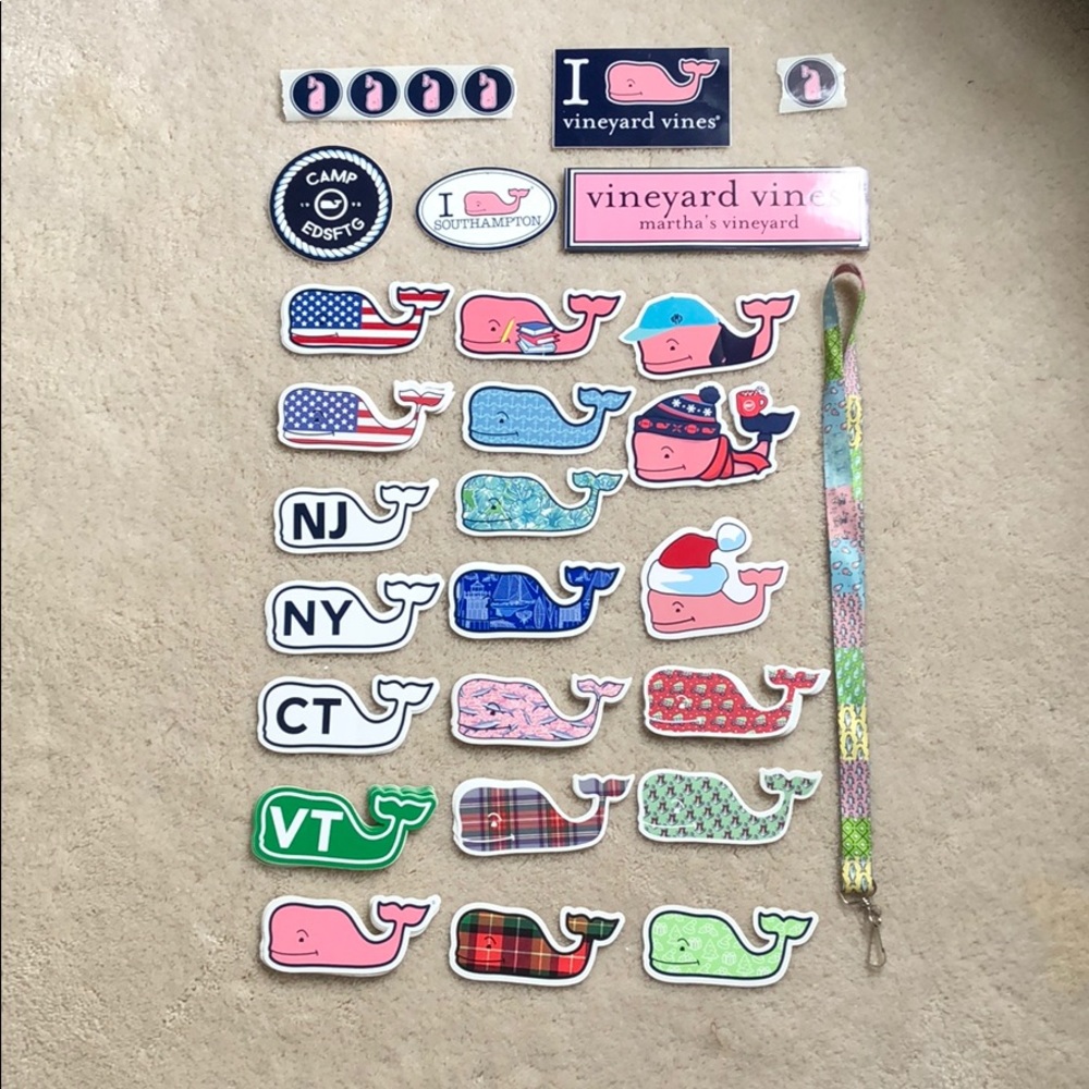 Vineyard Vines Stickers and Lanyard